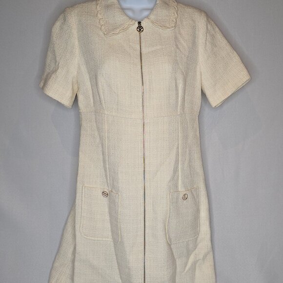 Sandro Gregoria Tweed Zip Mini Dress, Size 38, NWT - Picture 2 of 6